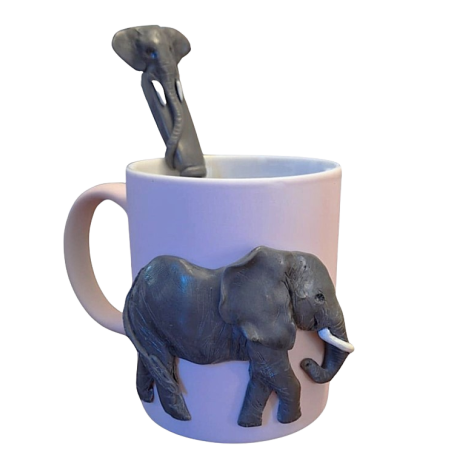 Elephant mug with spoon